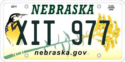 NE license plate XIT977