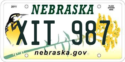 NE license plate XIT987