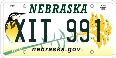 NE license plate XIT991
