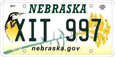 NE license plate XIT997