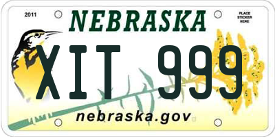 NE license plate XIT999