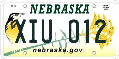 NE license plate XIU012