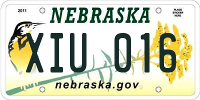 NE license plate XIU016