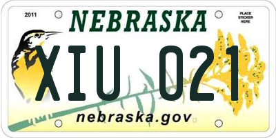 NE license plate XIU021