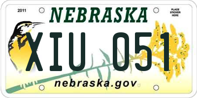 NE license plate XIU051