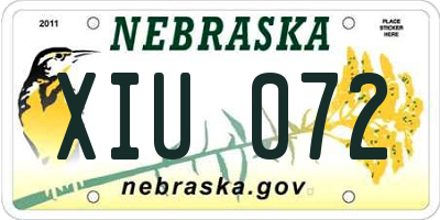 NE license plate XIU072