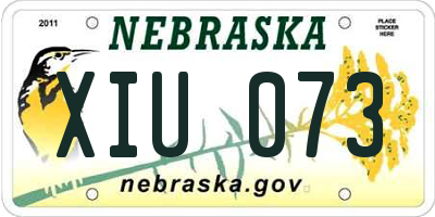 NE license plate XIU073