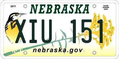 NE license plate XIU151