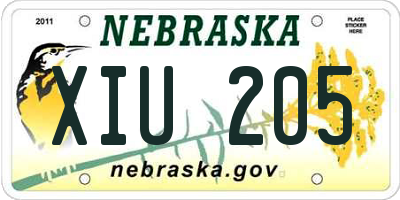 NE license plate XIU205