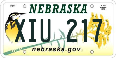NE license plate XIU217