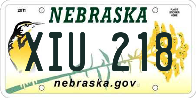 NE license plate XIU218