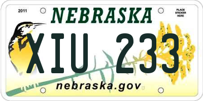 NE license plate XIU233