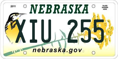NE license plate XIU255