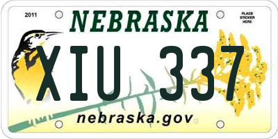 NE license plate XIU337