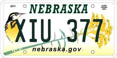 NE license plate XIU377