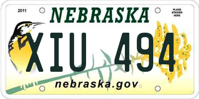 NE license plate XIU494