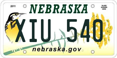 NE license plate XIU540