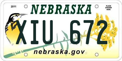 NE license plate XIU672