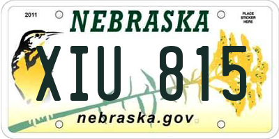 NE license plate XIU815