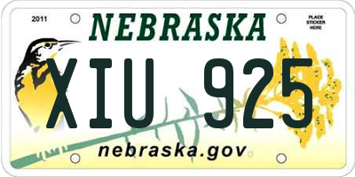 NE license plate XIU925
