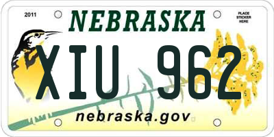 NE license plate XIU962