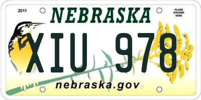 NE license plate XIU978
