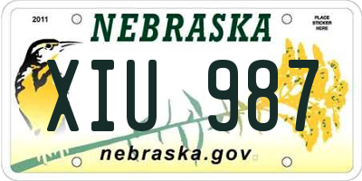 NE license plate XIU987