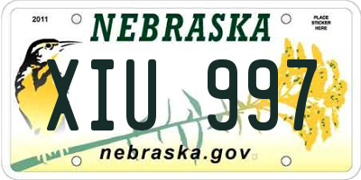 NE license plate XIU997
