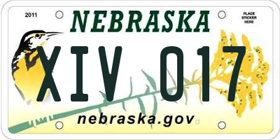 NE license plate XIV017
