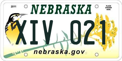 NE license plate XIV021