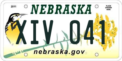 NE license plate XIV041