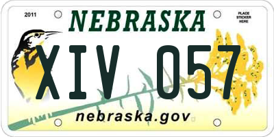 NE license plate XIV057