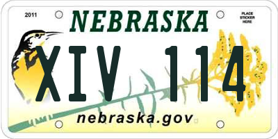 NE license plate XIV114