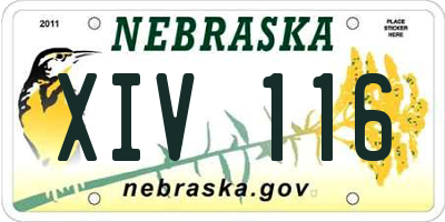 NE license plate XIV116