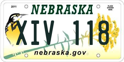 NE license plate XIV118