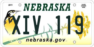 NE license plate XIV119