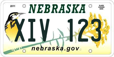 NE license plate XIV123