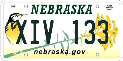 NE license plate XIV133