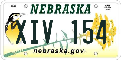NE license plate XIV154