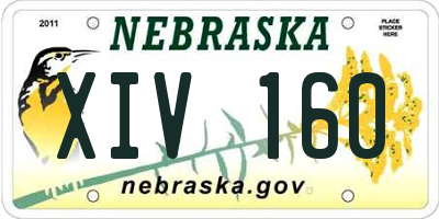 NE license plate XIV160