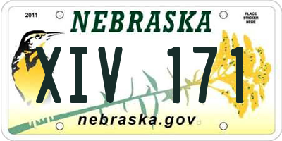NE license plate XIV171