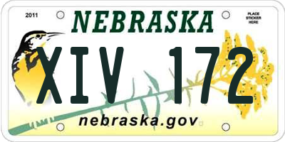 NE license plate XIV172