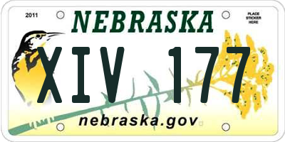NE license plate XIV177