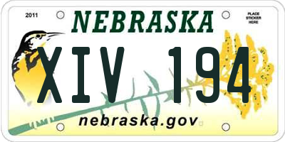 NE license plate XIV194