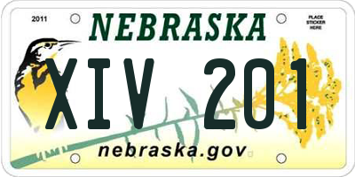 NE license plate XIV201