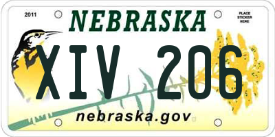 NE license plate XIV206