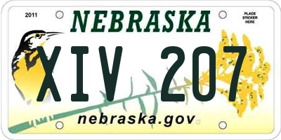 NE license plate XIV207