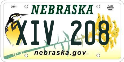 NE license plate XIV208