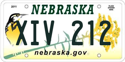 NE license plate XIV212