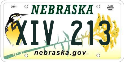 NE license plate XIV213